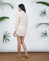 Hibiscus print shirt dress
