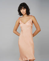 Bias cut slip dress coral