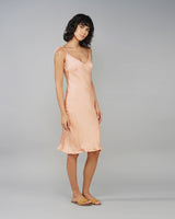 Bias cut slip dress coral