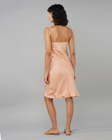 Bias cut slip dress coral