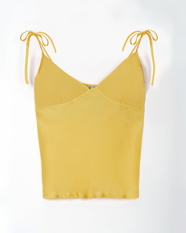 Vegan silk yellow top