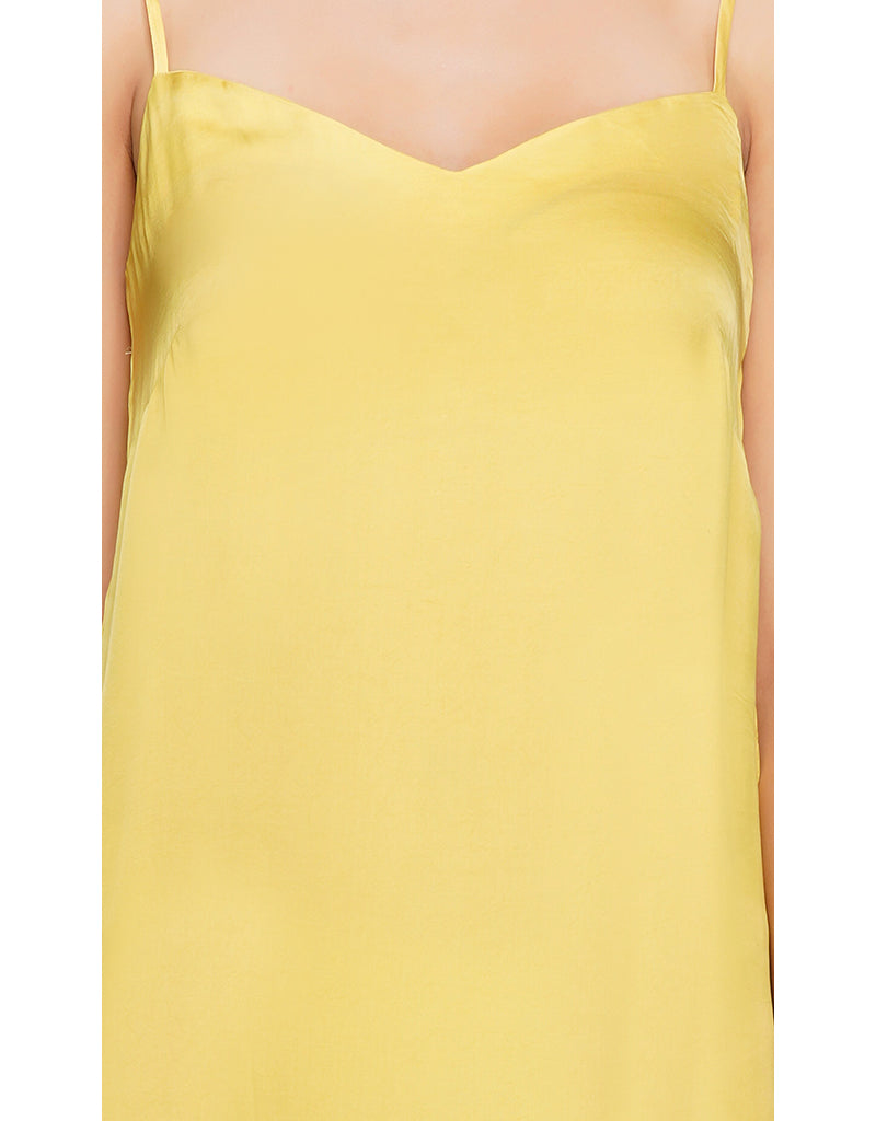 Haldi Yellow Organic Cupro Slip Dress