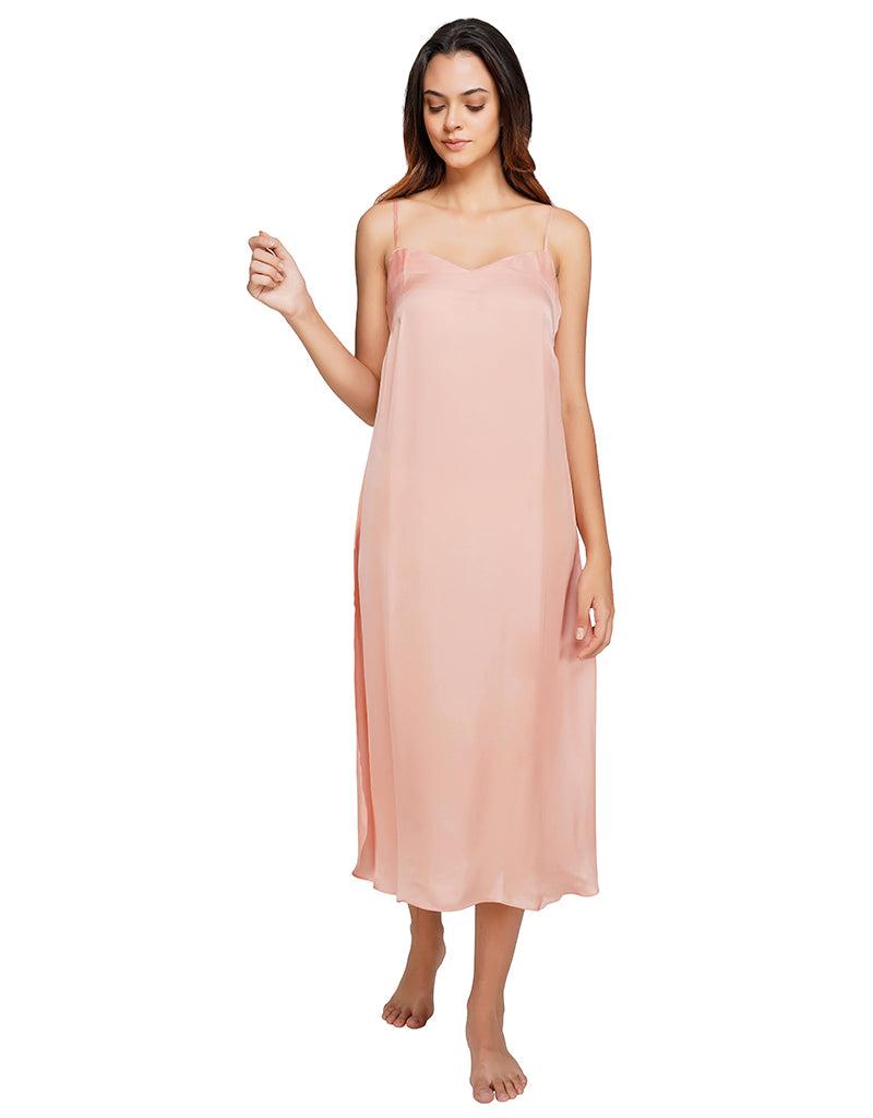 Cherry Pink Organic Cupro Slip Dress