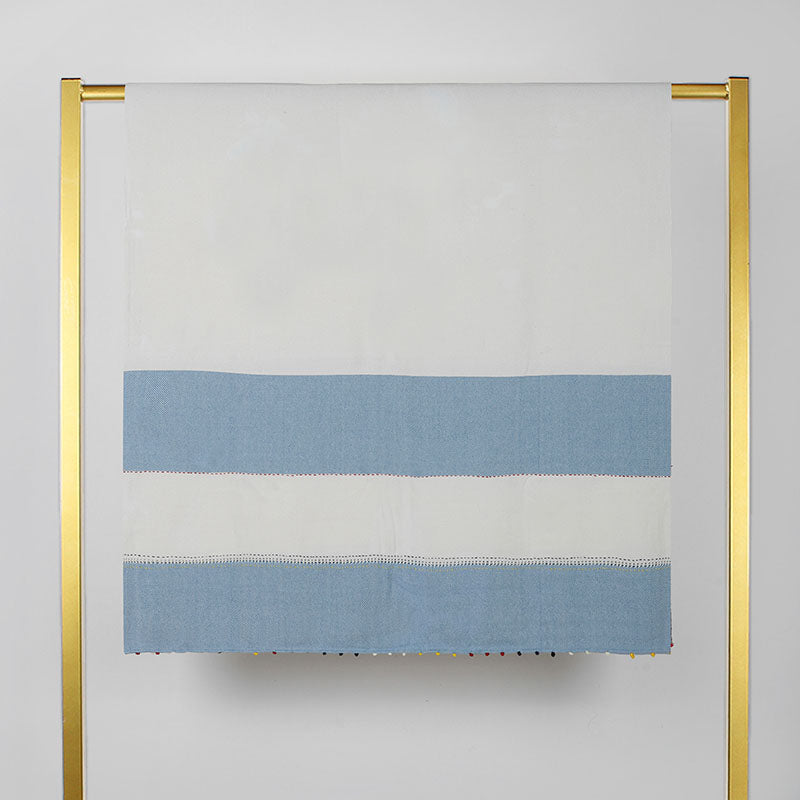 Large Handloom Towel Blue & White