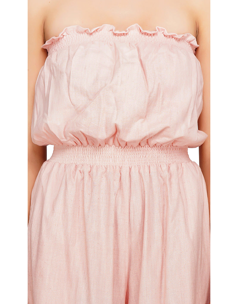 Pink Kala Cotton-Linen Jumpsuit