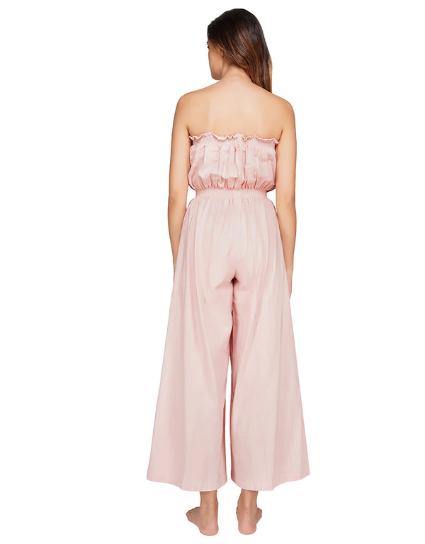 Pink Kala Cotton-Linen Jumpsuit