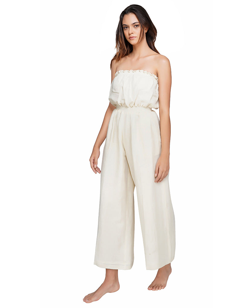 Off-White Kala Cotton-Linen Jumpsuit